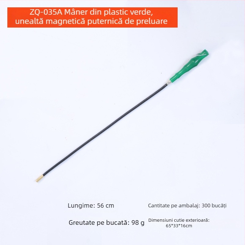 Unealtă magnetică de ridicare cu mâner lung, anti-alunecare, flexibilă, arc curbat, accesoriu pentru reparații auto, mâner din plastic