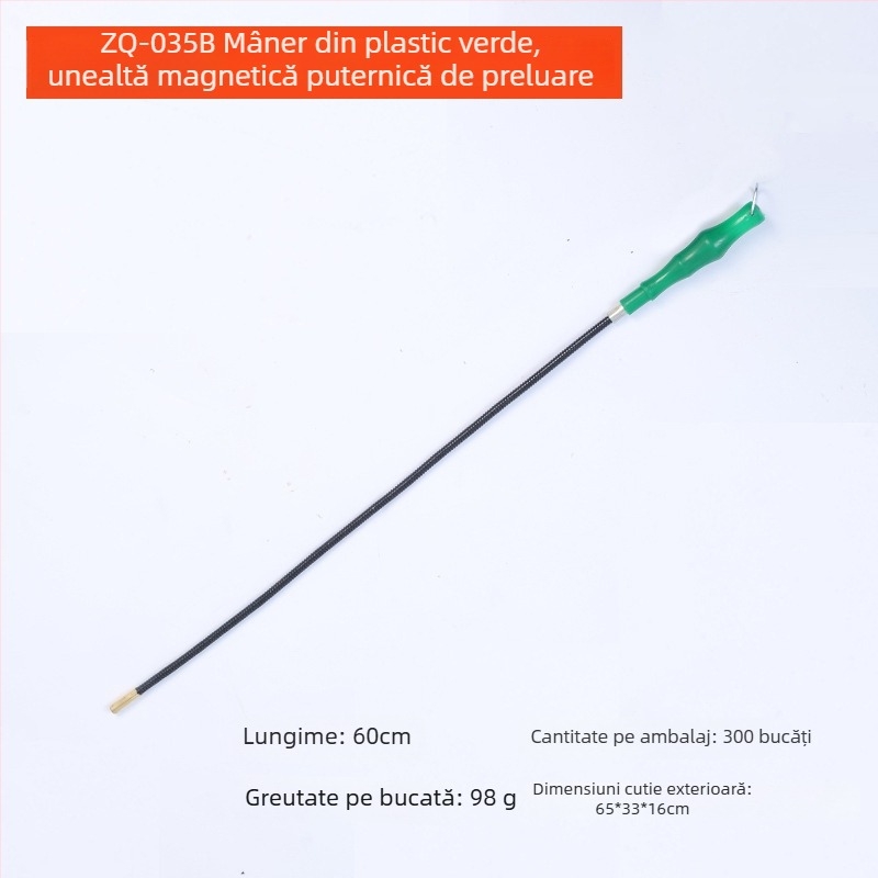 Unealtă magnetică de ridicare cu mâner lung, anti-alunecare, flexibilă, arc curbat, accesoriu pentru reparații auto, mâner din plastic