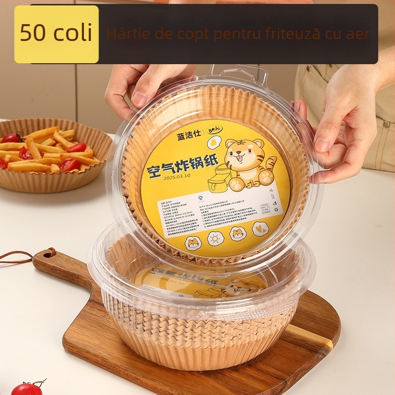 Hârtie pergament absorbantă pentru friteuza cu aer, hârtie de copt cu acoperire din silicon, pătrată