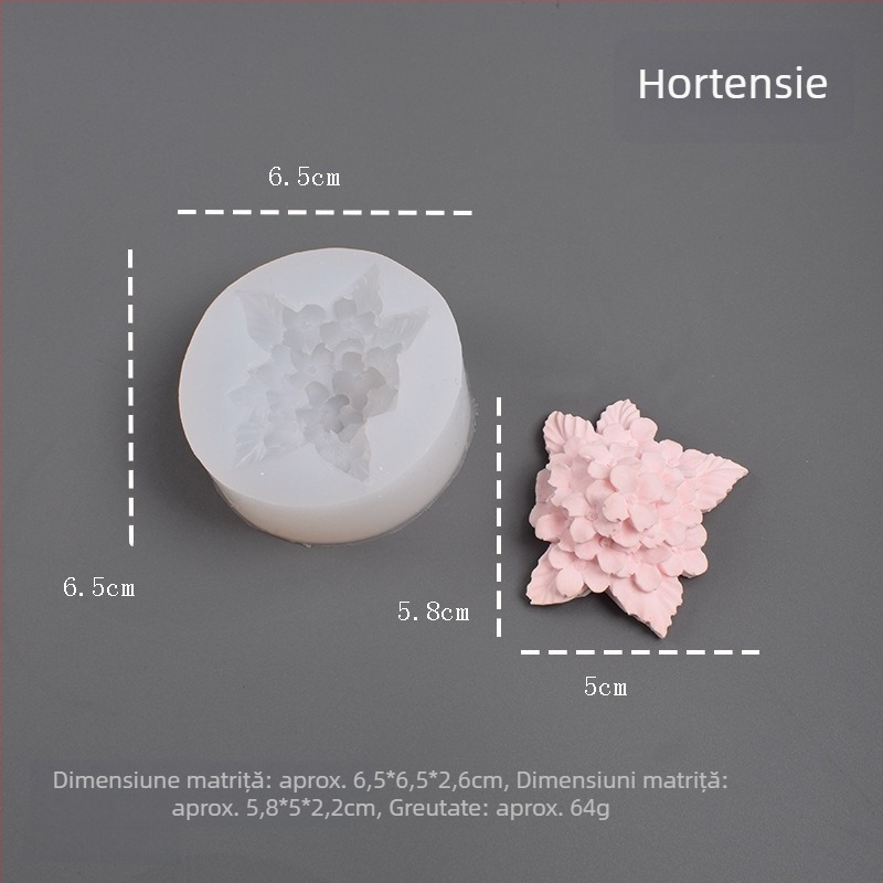 Forme din silicon 3D pentru flori — ciocolată, fondant și cofetărie; flori din gips și lumânări aromate