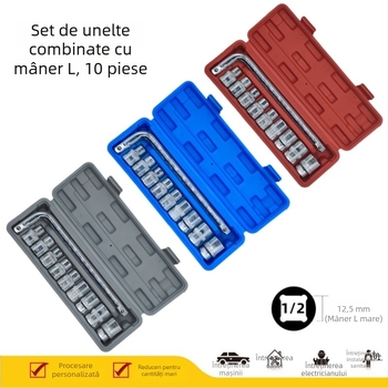 Set de 10 piese pentru schimbarea pneurilor auto și trusă de chei cu soclu pentru întreținerea mașinii acasă