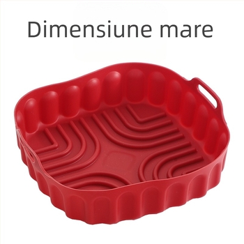Tavă de silicon rezistentă la temperaturi înalte pentru air fryer, covoraș de copt reutilizabil, tavă de gătit pentru uz casnic.