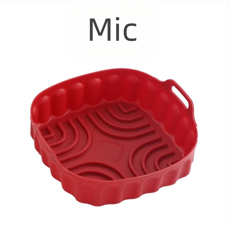 Tavă de silicon rezistentă la temperaturi înalte pentru air fryer, covoraș de copt reutilizabil, tavă de gătit pentru uz casnic.