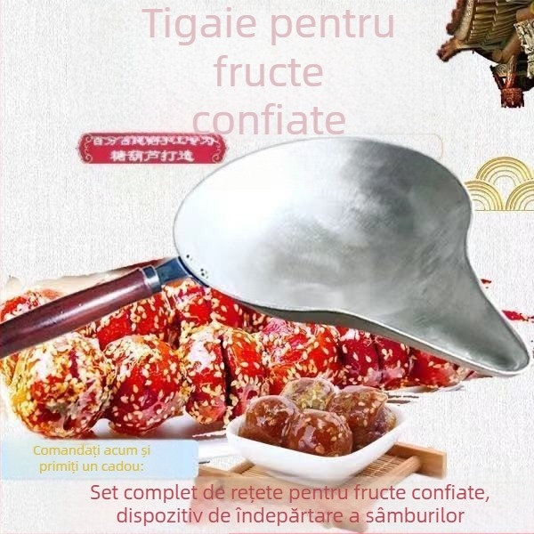 Vas din aluminiu pentru fructe zaharisite, pentru fierbere și scufundare în sirop de zahăr, cu suprafață nelipicioasă, utilizare comercială