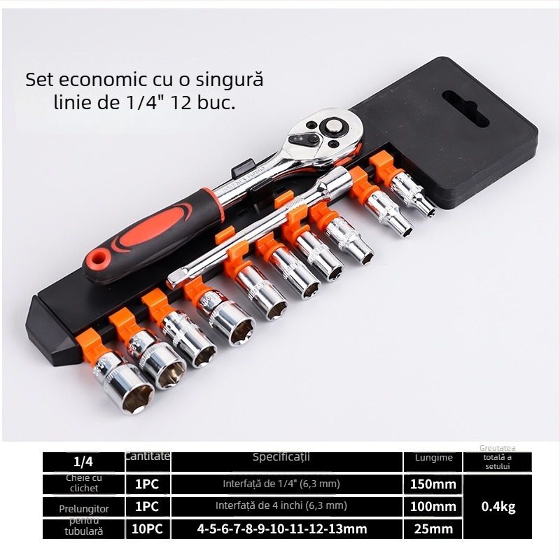 Set de 12 capete cu soclu pentru reparații auto