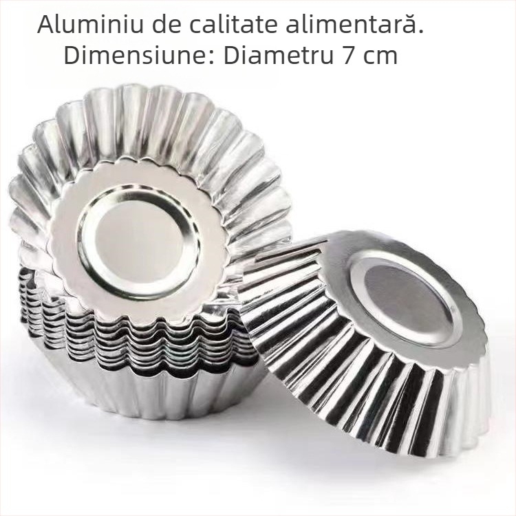 Formă reutilizabilă din aluminiu pentru tarte cu ou, utilizare casnică, tavă pentru budincă, matriță pentru coacere, prăjitură din orez aburit