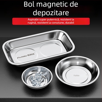 Vas magnetic din oțel inoxidabil pentru depozitare unelte auto