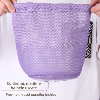Dopamine Geantă de depozitare cu șnur, din plasă, compactă pentru călătorii – gentuță de toaletă