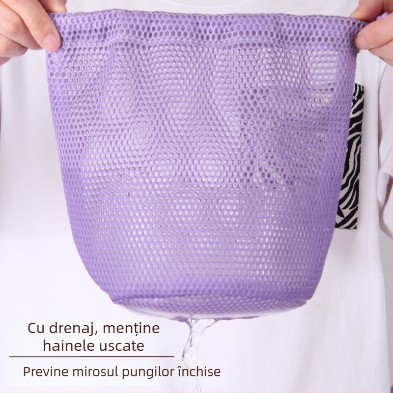 Dopamine Geantă de depozitare cu șnur, din plasă, compactă pentru călătorii – gentuță de toaletă