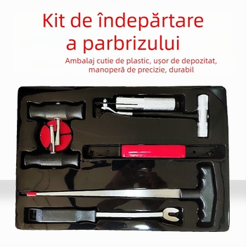 Set de instrumente pentru demontarea parbrizului auto, cu sârmă din oțel – set de șapte piese