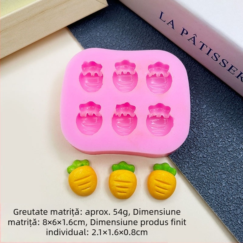 Formă din silicon, în formă de morcov, pentru ciocolată, mousse și deserturi; ustensilă de copt și matriță pentru săpun