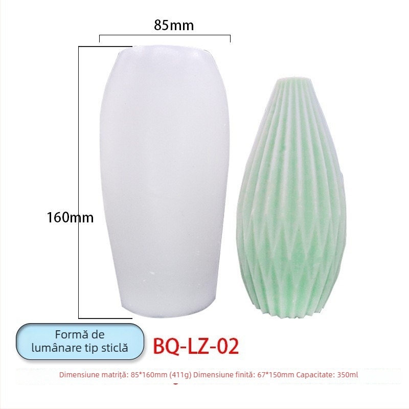 Formă din silicon pentru șablon cilindric neregulat în formă de lanternă, design con diamant pentru lumânări aromatice DIY