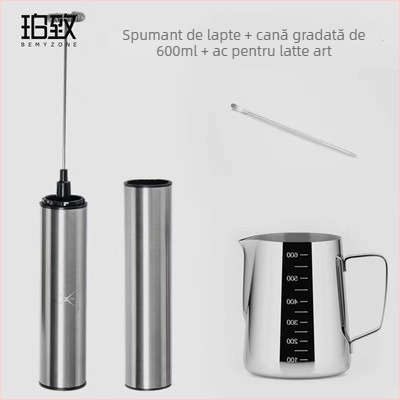 Tel pentru ouă și bețișor de amestecare, spumator de lapte pentru cafea, aparat mic pentru latte art, pentru uz casnic