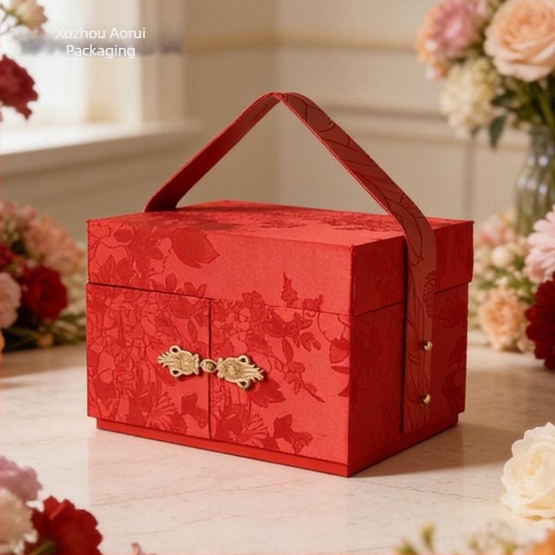 Cutie cadou din brocart chinezesc, ambalaj de cadouri din brocart, culori: verde închis, roz cireș, roșu clasic, șampanie; dimensiuni: mic 13,5×10,5×9,5 cm, mediu 23,5×15×12 cm, mare 26×20,5×13 cm