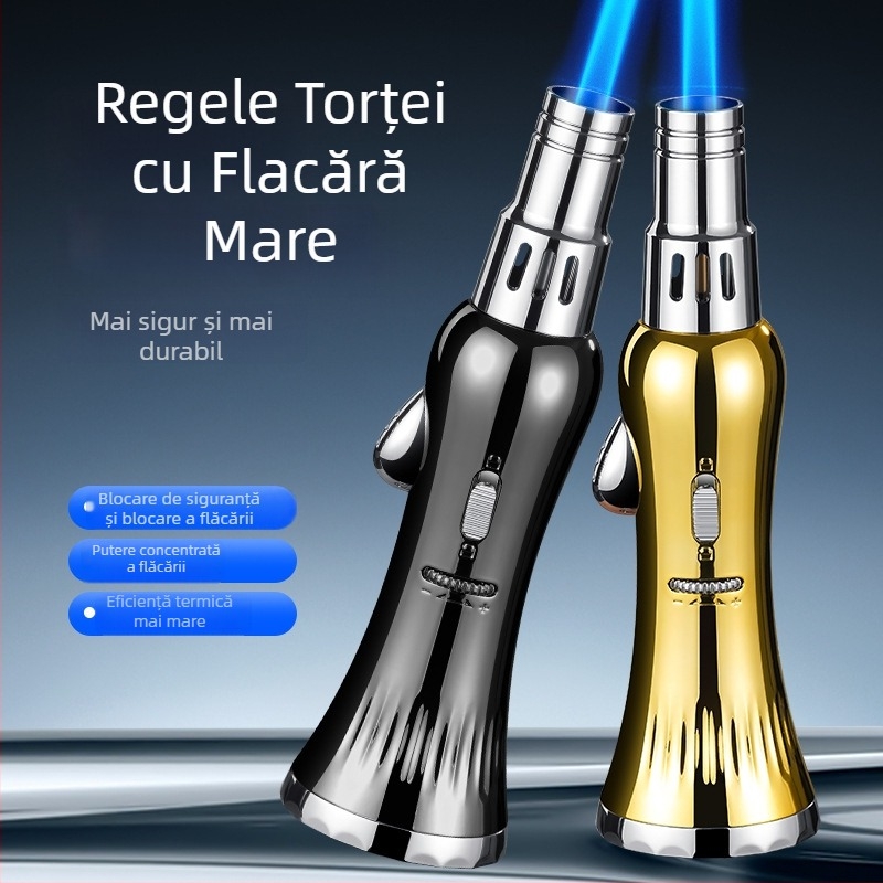 Torță portabilă cu flacără înaltă, rezistentă la vânt, pentru grătar în aer liber
