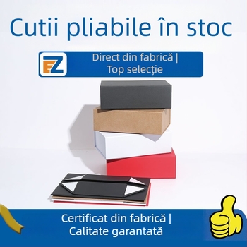 Cutie cadou pliabilă din carton rigid, mare, economisește spațiu, capac rabatabil, personalizabil