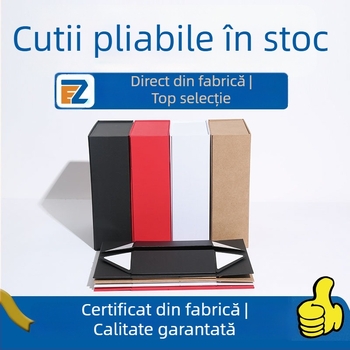 Cutie cadou pliabilă din carton rigid, mare, economisește spațiu, capac rabatabil, personalizabil