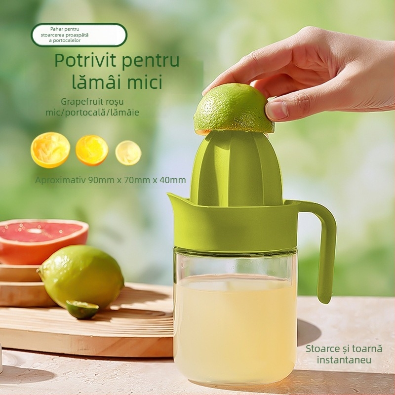 Storcător manual de citrice cu separator de pulpă, presă compactă de uz casnic pentru portocale, lămâi și rodie