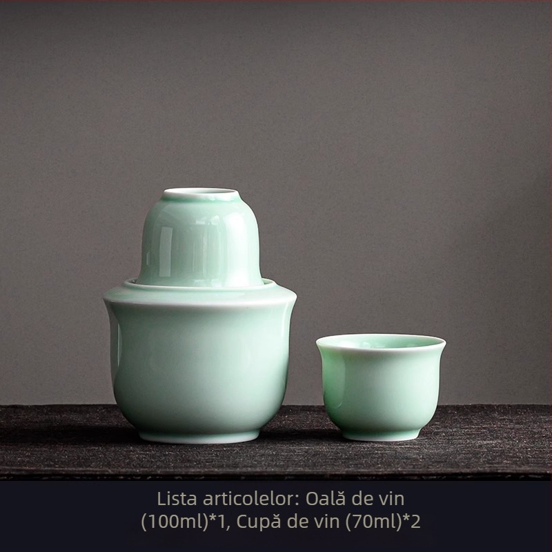 Set ceramic pentru încălzire lichior cu cești, pentru uz casnic, stil chinezesc