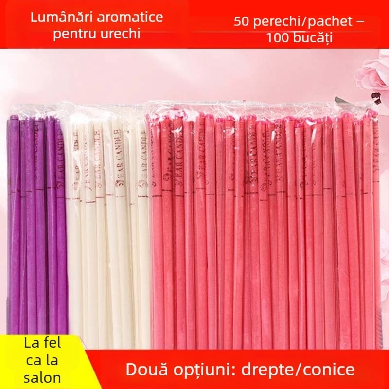 Lumânare aromaterapică pentru urechi – terapie profesională a urechii, ceară groasă, fitil drept, set de 100