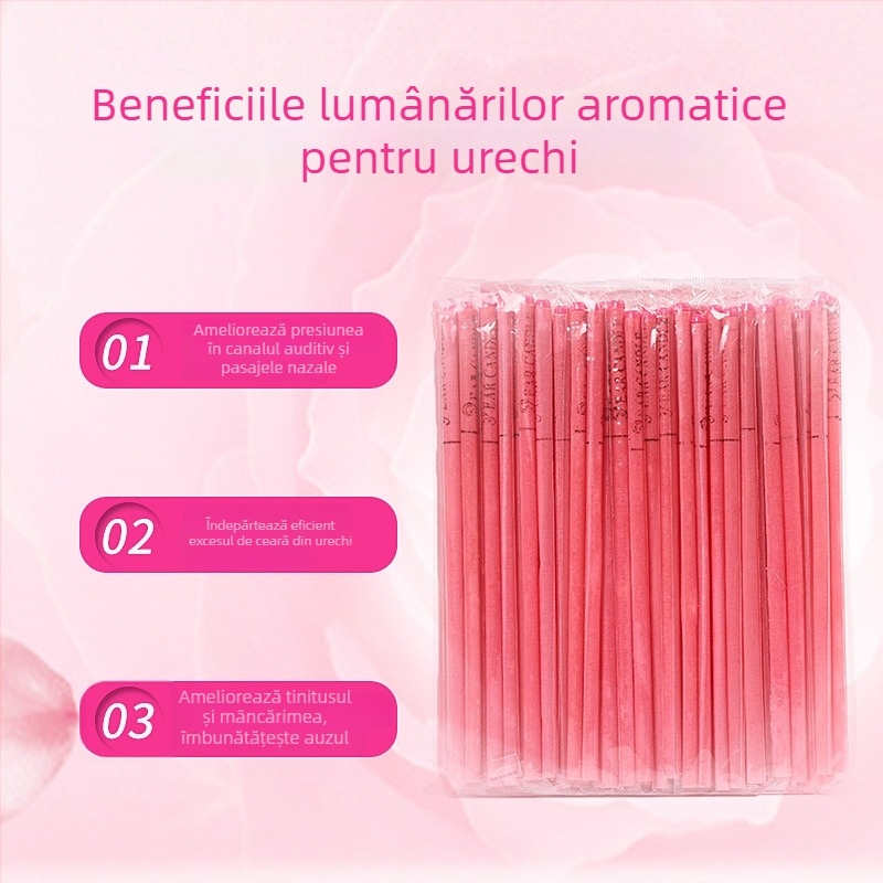 Lumânare aromaterapică pentru urechi – terapie profesională a urechii, ceară groasă, fitil drept, set de 100