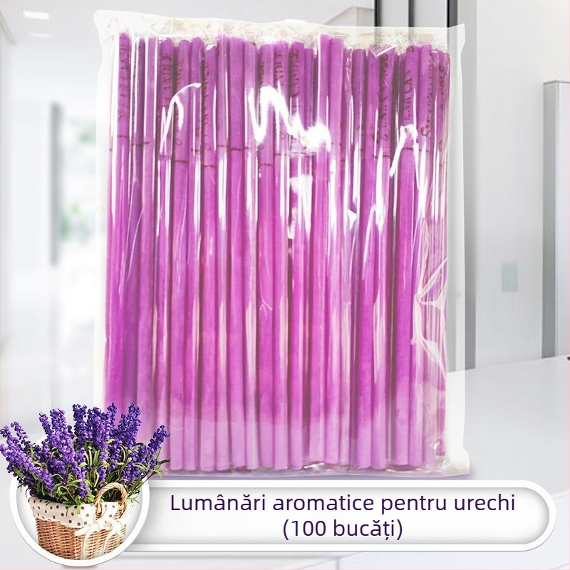 Lumânare aromaterapică pentru urechi – terapie profesională a urechii, ceară groasă, fitil drept, set de 100