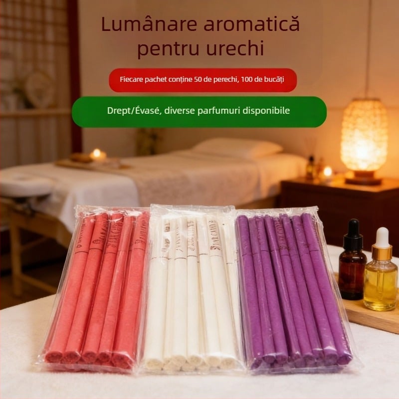 Lumânări de urechi pentru aromaterapie, 100 buc., bețe pentru ceară de urechi neabsorbante, pentru uz casnic și în salon