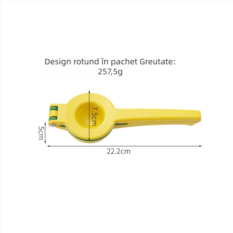 Storcător manual de lămâie cu presiune în trei straturi, aliaj de aluminiu, dimensiuni 22,5 × 7,5 cm