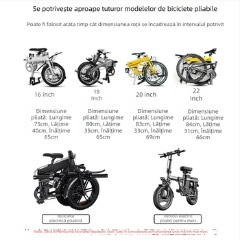 Husă pentru bicicletă pliabilă și geantă de depozitare, 16 inch, Oxford, impermeabil