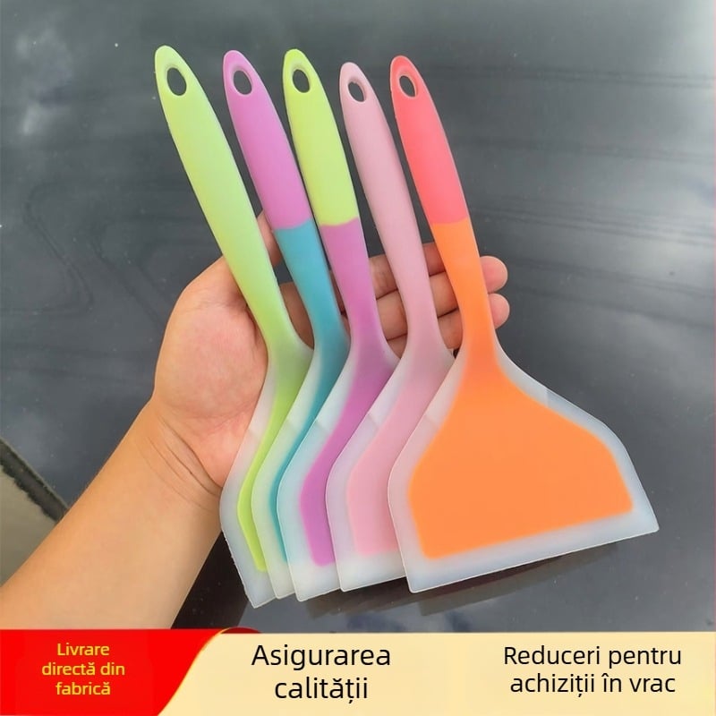 Spatulă din silicon, rezistentă la temperaturi înalte, antiaderentă, pentru clătite și rulouri cu ouă, calitate alimentară