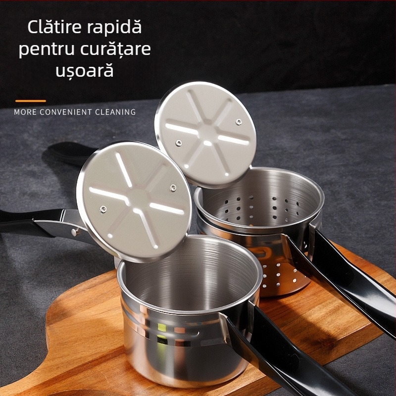 Dispozitiv de presare manual din oțel inoxidabil pentru uz casnic — presă multifuncțională pentru umplutură de găluște, deshidratare și stoarcerea apei, cu mâner din silicon