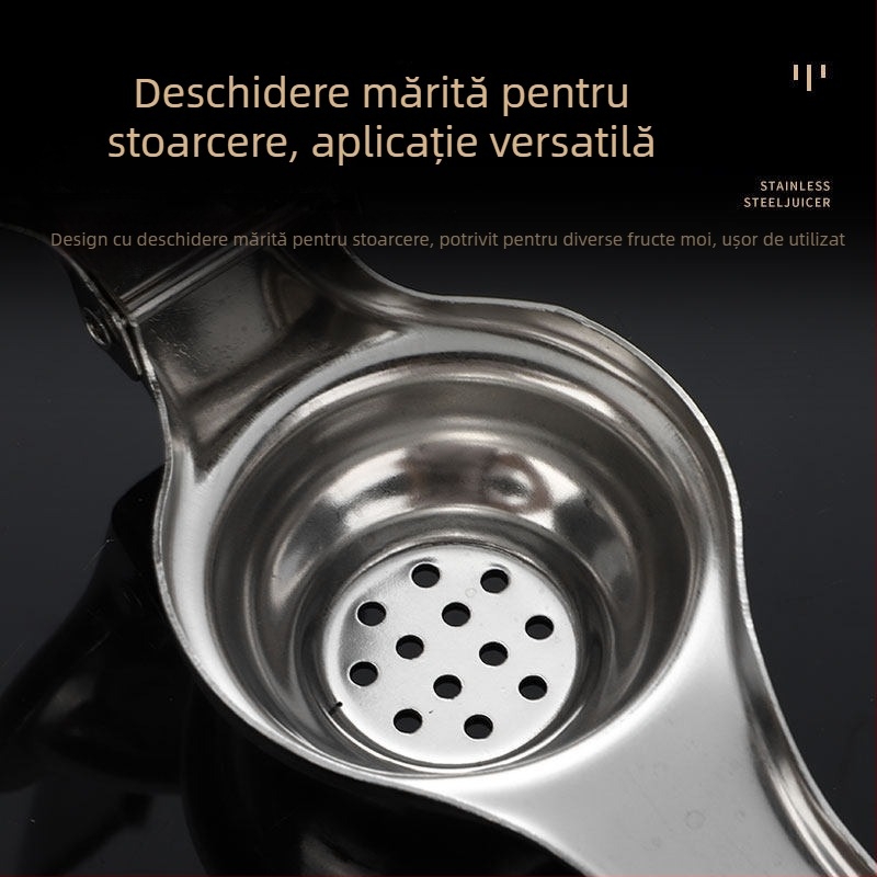 Stoarcător de lămâie din oțel inoxidabil, design îngroșat, pentru uz casnic, presă manuală de citrice, cu posibilitatea imprimării logo-ului
