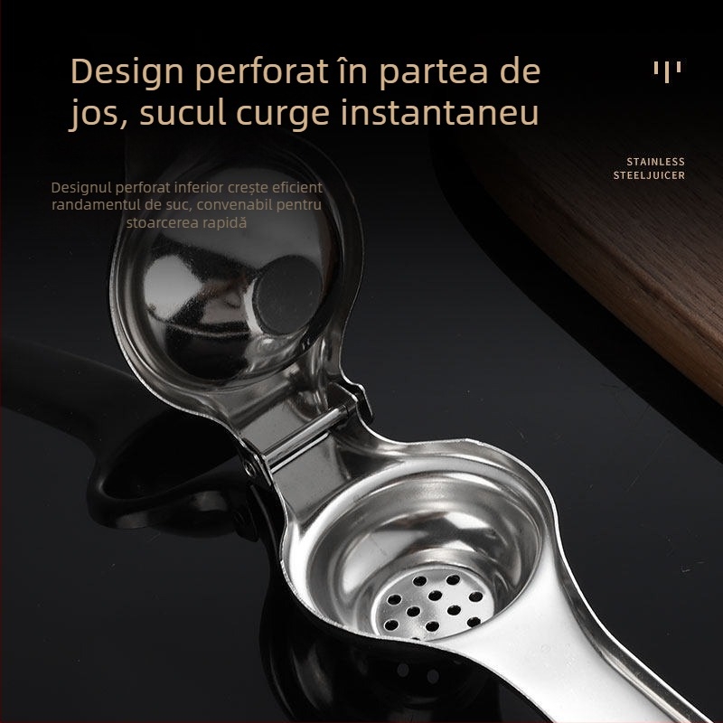Stoarcător de lămâie din oțel inoxidabil, design îngroșat, pentru uz casnic, presă manuală de citrice, cu posibilitatea imprimării logo-ului