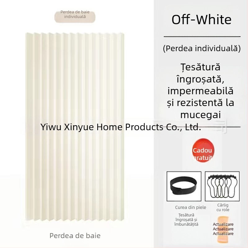Set de perdele de duș pliabile, invizibil, fără găuri, material impermeabil, separare ud-uscat în baie