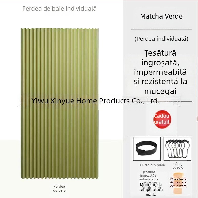 Set de perdele de duș pliabile, invizibil, fără găuri, material impermeabil, separare ud-uscat în baie