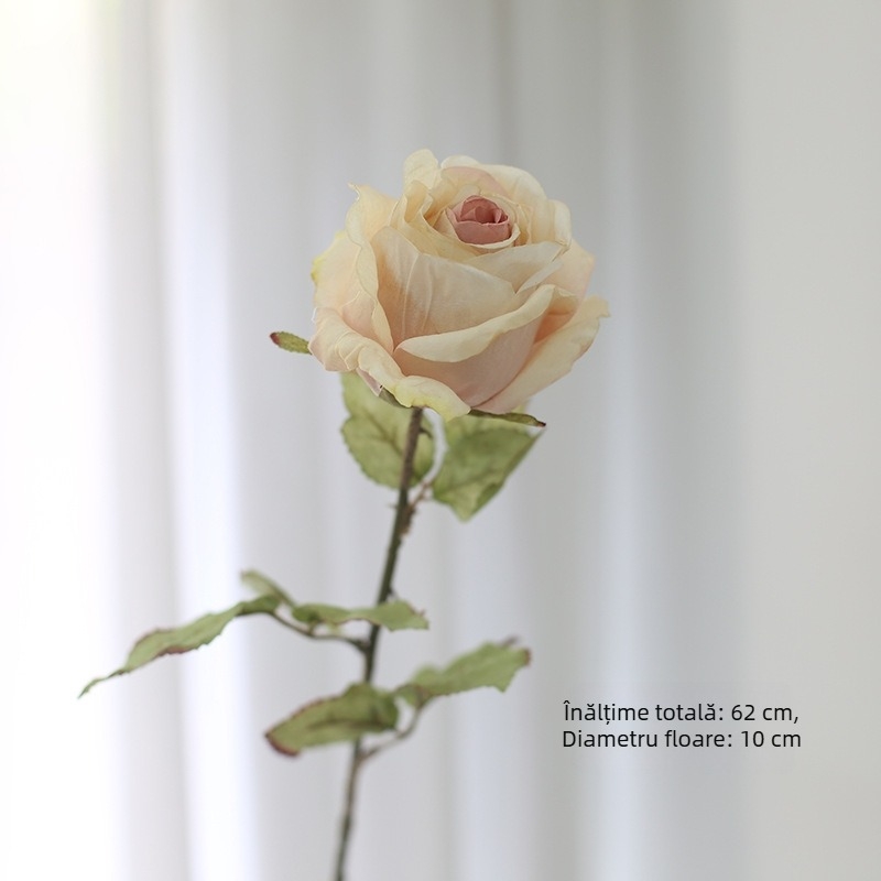Buchet de trandafiri artificiali pentru decor interior — sufragerie, masă de dining și hol