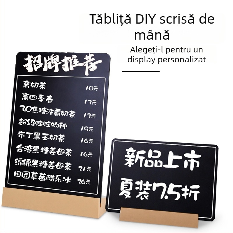 Tablă de semnalizare verticală pentru meniuri scrise de mână și prețuri — mică tablă pentru restaurante, baruri și piețe de noapte