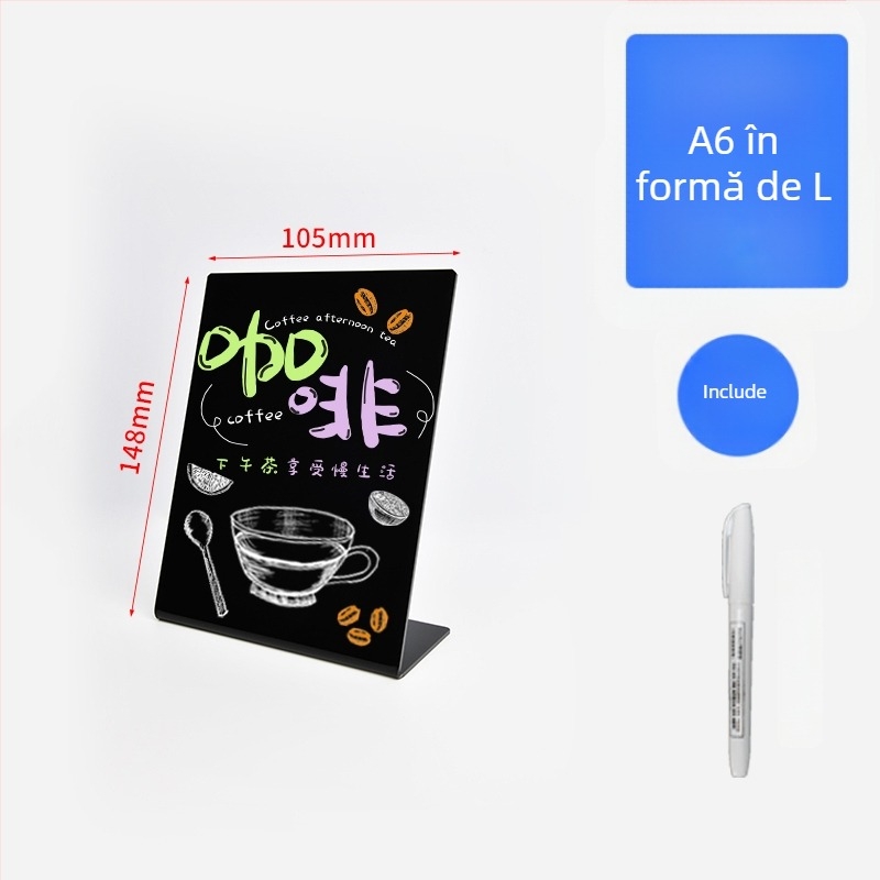 Tablă de semnalizare verticală pentru meniuri scrise de mână și prețuri — mică tablă pentru restaurante, baruri și piețe de noapte