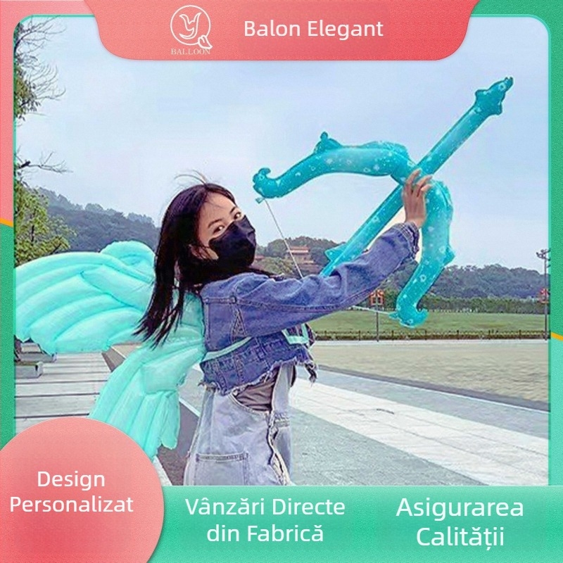 Balon din folie în formă de zână cu arc și săgeată, în nuanțe pastel
