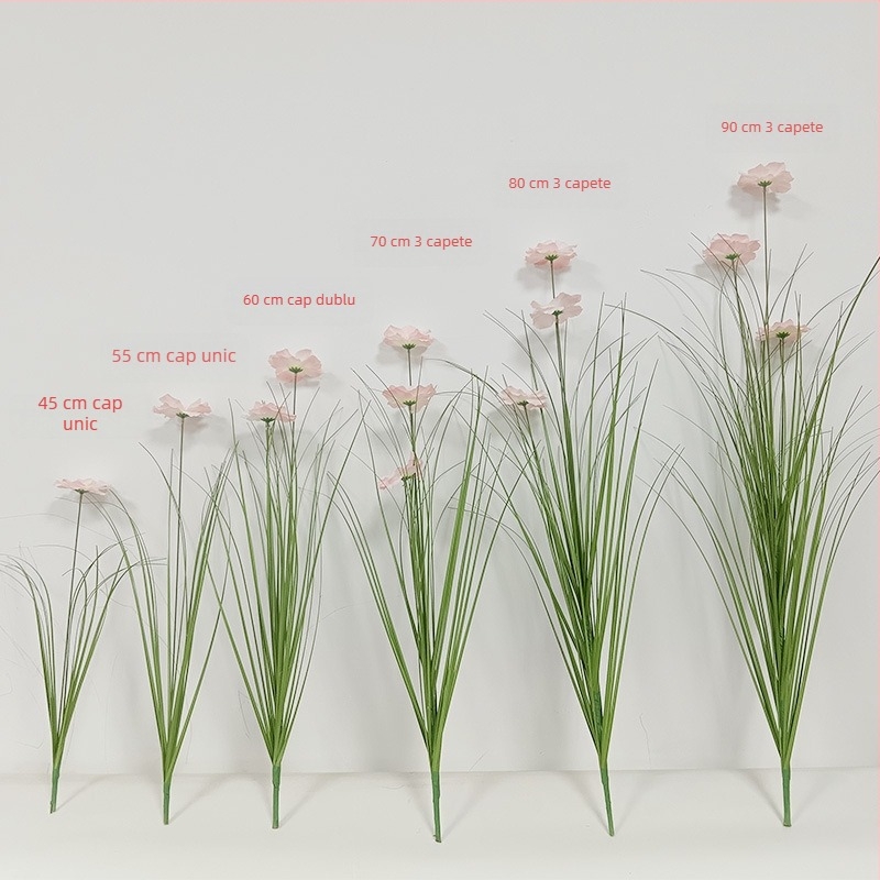 Buchet artificial cu flori de cireș și iarbă decorativă pentru nunți