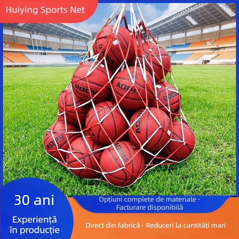 Geantă portabilă cu plasă, capacitate mare, pentru mingi de baschet, fotbal și volei