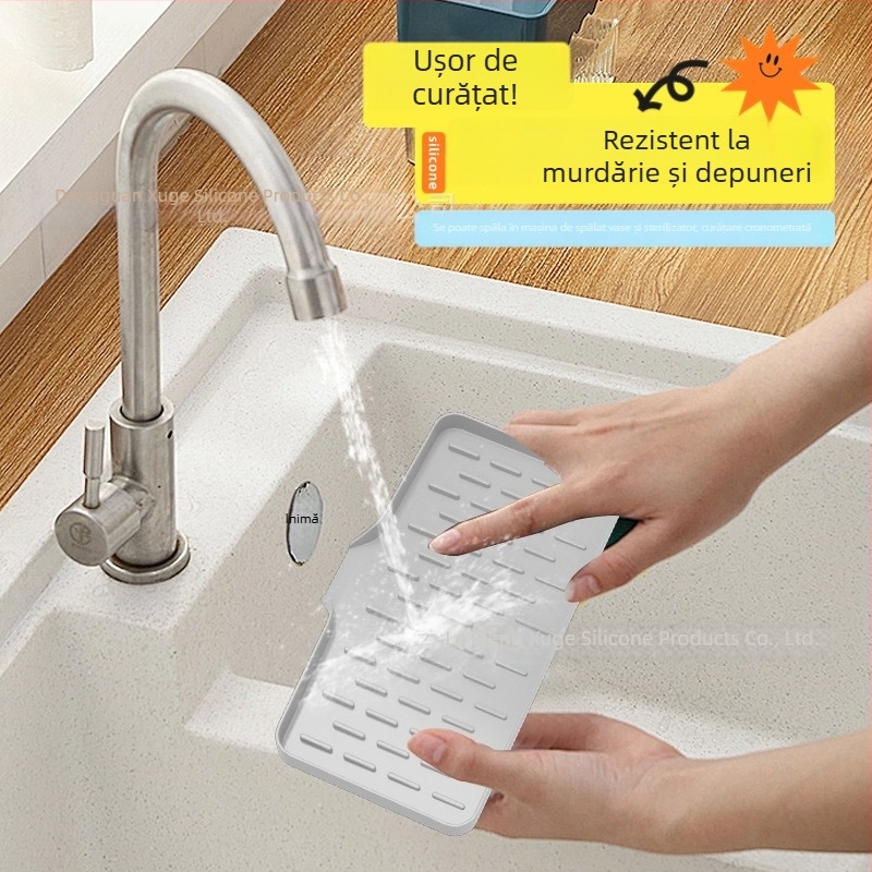 Drenaj din silicon cu bază pentru cutia de săpun – covoraș de uscare pentru bucătărie și baie