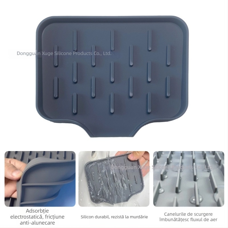 Drenaj din silicon cu bază pentru cutia de săpun – covoraș de uscare pentru bucătărie și baie