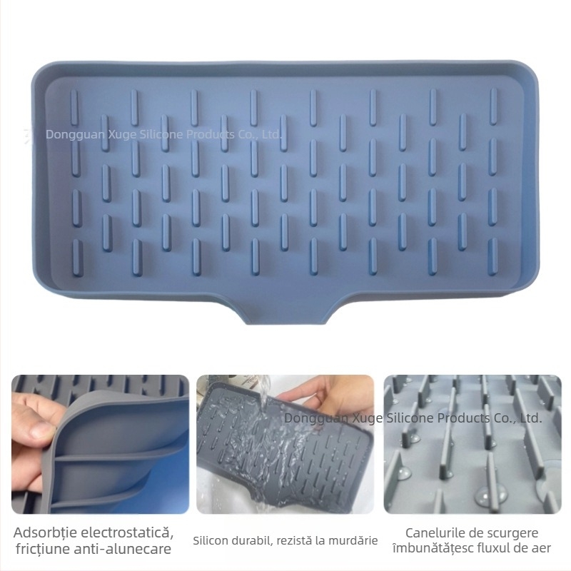 Drenaj din silicon cu bază pentru cutia de săpun – covoraș de uscare pentru bucătărie și baie