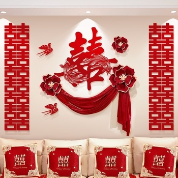 Set de decor pentru cameră de nuntă cu ghirlande pentru noul cămin – dormitoare ale mirelui și miresei și sufragerie
