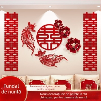 Set de decor pentru cameră de nuntă cu ghirlande pentru noul cămin – dormitoare ale mirelui și miresei și sufragerie