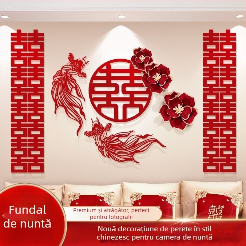 Set de decor pentru cameră de nuntă cu ghirlande pentru noul cămin – dormitoare ale mirelui și miresei și sufragerie
