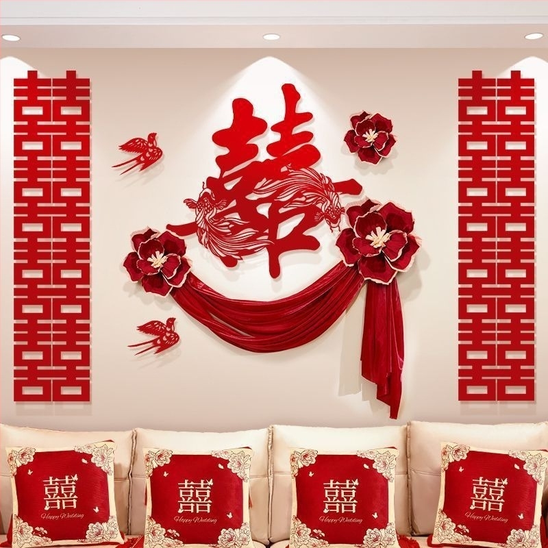 Set de decor pentru cameră de nuntă cu ghirlande pentru noul cămin – dormitoare ale mirelui și miresei și sufragerie