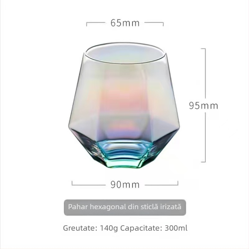 Set din sticlă în stil nordic pentru uz casnic – cană de apă, recipient de suc și pahare colorate
