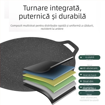 Tigaie gril în stil coreean pentru exterior, cu Maifan piatră pentru plite cu inducție, antiaderent, portabil